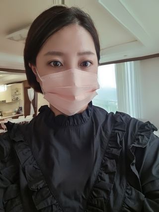 [애니가드] 센스 메베 베이지 컬러 사각 마스크 5P — 5점을 준 리뷰어가 2022년 8월 올린 사용 사진