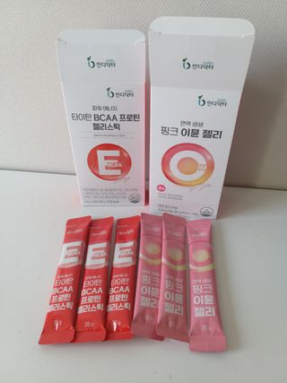 인디닥터 면역 생생 핑크 이뮨 젤리 + 타이탄 BCAA 프로틴 젤리스틱 — 4점을 준 리뷰어가 2022년 3월 올린 사용 사진