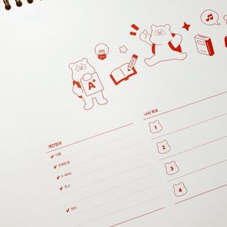 리훈 곰부 체크리스트+ 곰부 리무버블스티커 1장 — 5점을 준 리뷰어가 2021년 5월 올린 사용 사진
