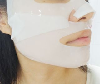 블로그 [웰더마] 프리미엄 사파이어 콜라겐 임팩트 피팅 마스크(4매입/1BOX) — 5점을 준 리뷰어가 2025년 4월 올린 사용 사진