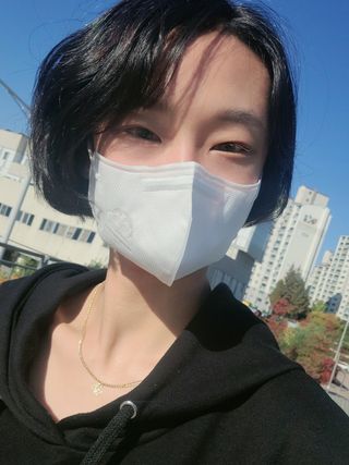 [숨그림]  덴탈마스크 짱구 우리아이 그리고 내가 쓰는 믿을수있는 케릭터 마스크  16종 — 5점을 준 리뷰어가 2021년 11월 올린 사용 사진