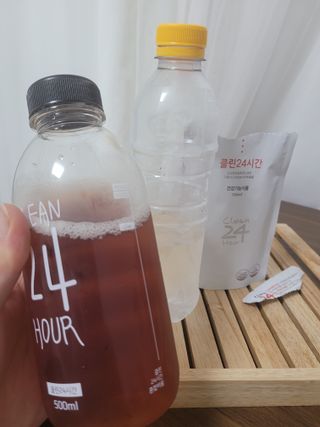 클린24시간 1BOX(5포) + 전용보틀(500ml) — 4.5점을 준 리뷰어가 2023년 7월 올린 사용 사진