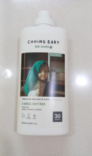 쿠잉베이비 에어워시 세탁세제,섬유유연제 1L — 5점을 준 리뷰어가 2023년 1월 올린 사용 사진
