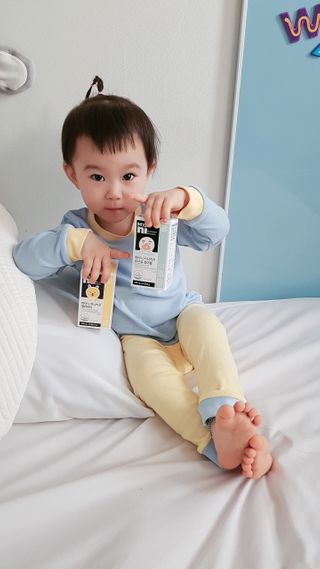 일동제약 마이니 마이니 지니키즈 유산균 츄어블, 멀티비타 set — 5점을 준 리뷰어가 2021년 3월 올린 사용 사진