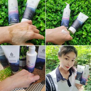 오일아리아 뉴트리 모이스처라이징 세사미 씨드 오일로션 & 데일리 디톡스 세사미 그라운즈 바디스크럽 — 5점을 준 리뷰어가 2023년 6월 올린 사용 사진