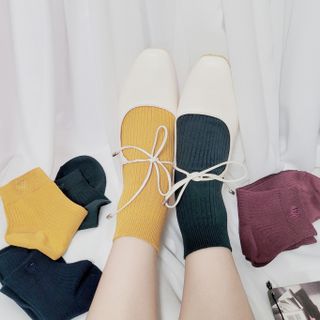 [사이즈가 있는 양말 필로이] 남/여 골지 발목 양말 4족 세트 남【S, M, L, XL】여【S, M, L】_컬러 랜덤 — 5점을 준 리뷰어가 2022년 6월 올린 사용 사진