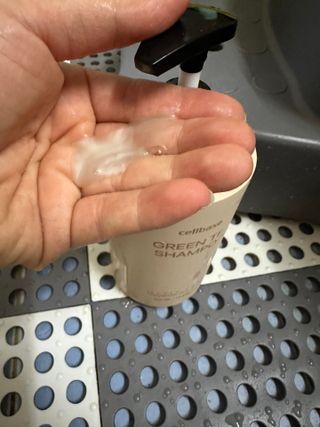 프리마인 더이상 뻣뻣하고 효과없는 탈모샴푸는 NO. 근본부터 케어하는 셀베이스 그린티샴푸(500ml) — 5점을 준 리뷰어가 2023년 3월 올린 사용 사진