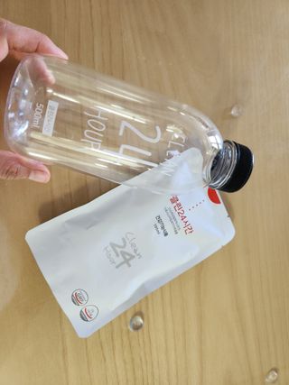 클린24시간 1BOX(5포) + 전용보틀(500ml) — 5점을 준 리뷰어가 2023년 8월 올린 사용 사진