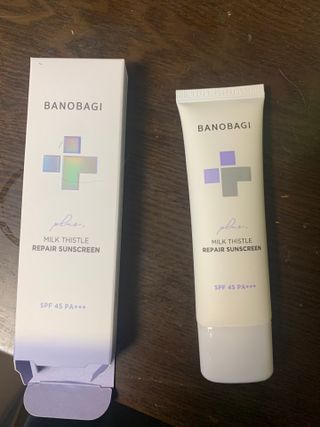 바노바기 코스메틱 바노바기 밀크씨슬 리페어 시카 선스크린 플러스 50ml — 5점을 준 리뷰어가 2023년 3월 올린 사용 사진