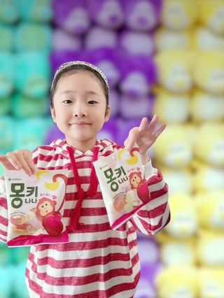 폭신 쫄깃 식감 로맨스, 몽키나나 젤리 8봉지 — 5점을 준 리뷰어가 2021년 2월 올린 사용 사진