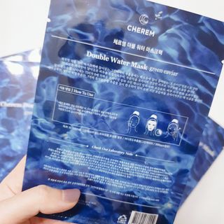 체르엠 그린 케비어 더블워터 마스크팩 5매입  2팩 — 5점을 준 리뷰어가 2021년 11월 올린 사용 사진