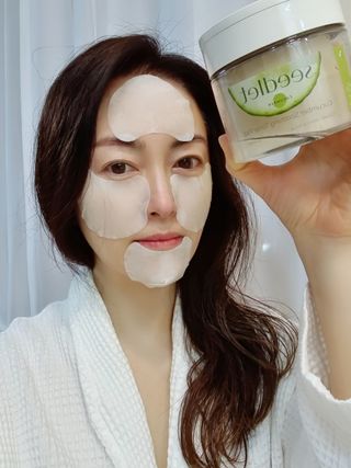 씨드렛 큐컴버 수딩 토너 패드 — 5점을 준 리뷰어가 2023년 2월 올린 사용 사진