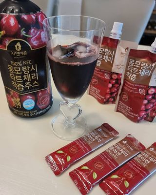 자연에온 몽모랑시 타트체리 3종 세트 구성 - 저분자콜라겐젤리, NFC 착즙주스 — 5점을 준 리뷰어가 2021년 7월 올린 사용 사진