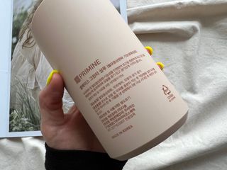 프리마인 더이상 뻣뻣하고 효과없는 탈모샴푸는 NO. 근본부터 케어하는 셀베이스 그린티샴푸(500ml) — 4.5점을 준 리뷰어가 2023년 5월 올린 사용 사진