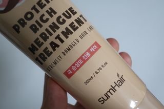 썸헤어 / SUMHAIR 썸헤어 프로틴 리치 머랭 트리트먼트 극손상모 전용 케어 — 5점을 준 리뷰어가 2021년 7월 올린 사용 사진