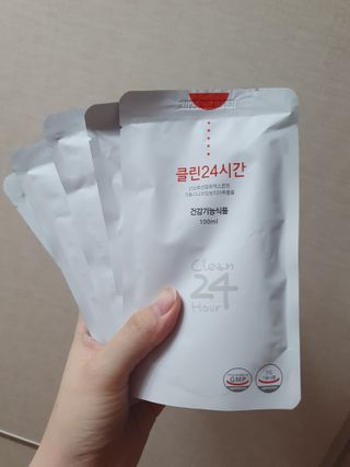 클린24시간 1BOX(5포) + 전용보틀(500ml) — 5점을 준 리뷰어가 2023년 8월 올린 사용 사진