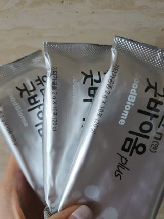 프리마인 유산균 국가지정연구소 선정, 살아있는 생유산균 200억 마리의 힘. 유산균n굿바이옴플러스 — 4점을 준 리뷰어가 2021년 9월 올린 사용 사진