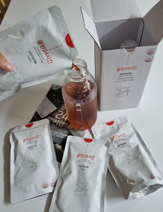클린24시간 1BOX(5포) + 전용보틀(500ml) — 4점을 준 리뷰어가 2022년 8월 올린 사용 사진