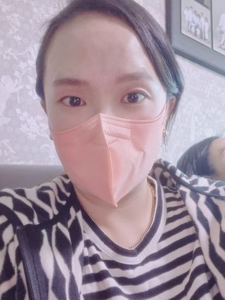 애니가드 셋업마스크 4컬러 각 10매입 [크리미베이지, 캐시미어로즈, 초콜렛브라운, 미드나잇네이비] — 5점을 준 리뷰어가 2022년 2월 올린 사용 사진