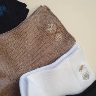 [사이즈가 있는 양말 필로이] 남/여 골지 발목 양말 4족 세트 남【S, M, L, XL】여【S, M, L】_컬러 랜덤 — 5점을 준 리뷰어가 2022년 6월 올린 사용 사진