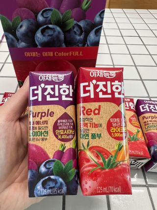[롯데칠성] 야채듬뿍 더'진한 [롯데칠성] 야채는 이제 COLORFULL! 야채듬뿍  더 진한 레드 4개 +퍼플 4개 (총 8개) — 5점을 준 리뷰어가 2023년 6월 올린 사용 사진
