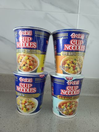NISSIN 닛신 컵누들  4종 - 씨푸드오리지날, 씨푸드 스파이시, 씨푸드 커리, 씨푸드 XO소스 — 5점을 준 리뷰어가 2022년 2월 올린 사용 사진
