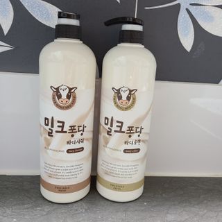 [과일나라] 대용량 밀크퐁당 바디로션+바디워시 2종 — 5점을 준 리뷰어가 2021년 10월 올린 사용 사진