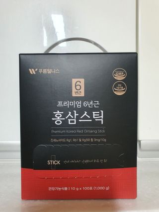 [푸름웰니스] 프리미엄 6년근 홍삼스틱 3mg x 100포 — 4점을 준 리뷰어가 2022년 2월 올린 사용 사진