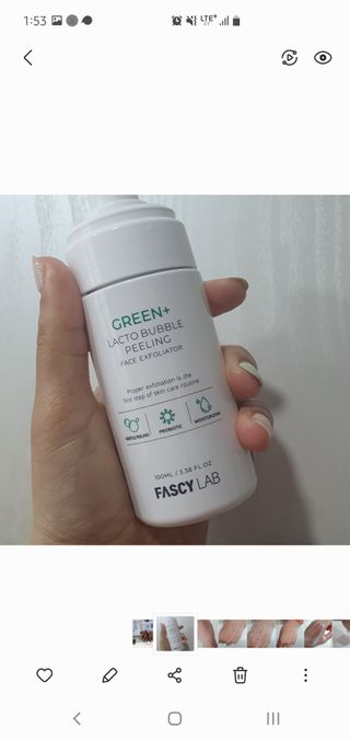 파시랩 그린 플러스 락토 버블 필링 — 5점을 준 리뷰어가 2021년 5월 올린 사용 사진