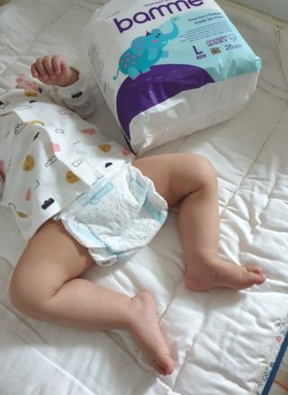 오브맘 밤 프리미엄 아기 기저귀 팬티형 밴드형 — 5점을 준 리뷰어가 2020년 12월 올린 사용 사진