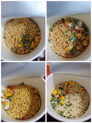 NISSIN 닛신 컵누들  4종 - 씨푸드오리지날, 씨푸드 스파이시, 씨푸드 커리, 씨푸드 XO소스 — 5점을 준 리뷰어가 2022년 5월 올린 사용 사진