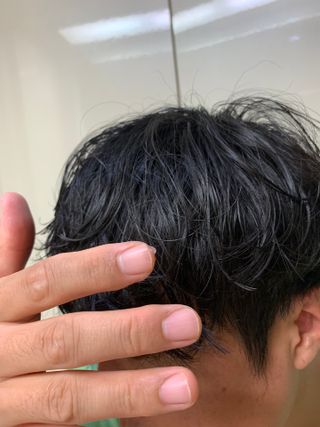 [갸스비] 곱슬 머리부터 파마까지 남자의 컬을 위한 갸스비 컬크림 — 4점을 준 리뷰어가 2021년 10월 올린 사용 사진