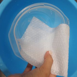 부직포나라 중금속유해물질ZERO 뜯어쓰는 주방 일회용수세미 60매 2매 — 5점을 준 리뷰어가 2022년 10월 올린 사용 사진
