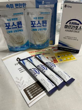 자연에온 아르긴포스 L-아르기닌 5555mg 스틱 15개입 1박스 — 5점을 준 리뷰어가 2022년 2월 올린 사용 사진