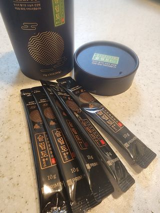 프리마인 자체 기업부설 연구소에서 찾아낸 건강한 수면의 비밀.  슬립토 플러스 30포 — 3.5점을 준 리뷰어가 2023년 1월 올린 사용 사진
