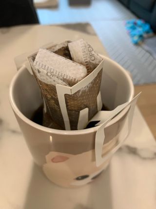 (주)쟈뎅 쟈뎅 클래스 핸드 드립 커피 10P 2종_디카페인 1종+랜덤 플레이버 1종 — 5점을 준 리뷰어가 2021년 4월 올린 사용 사진
