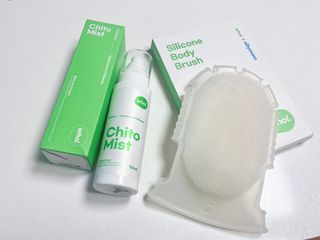 whol 키토미스트 150ml + 실리콘바디브러쉬  강아지 고양이 항균항바이러스, 강력탈취 피부 보습,무향 — 4.5점을 준 리뷰어가 2022년 9월 올린 사용 사진