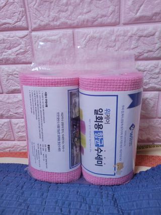 위케어 일회용 향균 수세미 50매 2롤 세트 총 100매 Pink — 4.5점을 준 리뷰어가 2021년 2월 올린 사용 사진