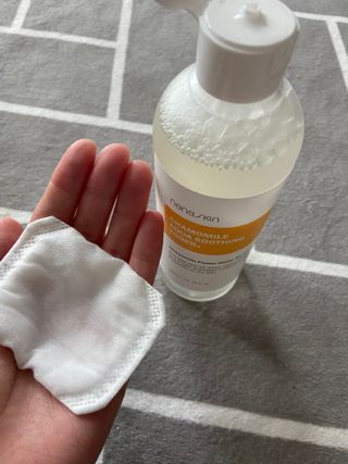 나나스킨 캐모마일아쿠아수딩토너 — 5점을 준 리뷰어가 2021년 4월 올린 사용 사진