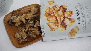 오희숙 전통부각 명인 찹쌀김부각, 찹쌀다시마부각, 황태껍질튀각 총 6봉 — 5점을 준 리뷰어가 2021년 6월 올린 사용 사진