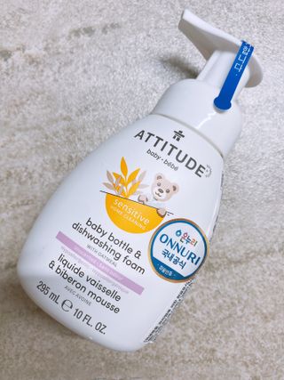 에티튜드 천연 젖병세정제 무향 아토베이비 폼타입 (295ml) 천연 친환경 비건 — 5점을 준 리뷰어가 2022년 8월 올린 사용 사진