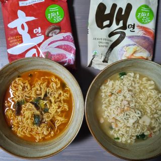 [풀무원] 자연은맛있다 정면, 백면, 홍면  세트 — 5점을 준 리뷰어가 2021년 4월 올린 사용 사진