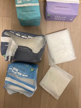블루블루 유기농 순면 커버 생리대 — 5점을 준 리뷰어가 2021년 1월 올린 사용 사진