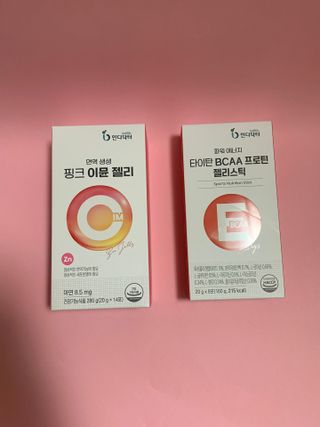인디닥터 면역 생생 핑크 이뮨 젤리 + 타이탄 BCAA 프로틴 젤리스틱 — 3.5점을 준 리뷰어가 2022년 5월 올린 사용 사진