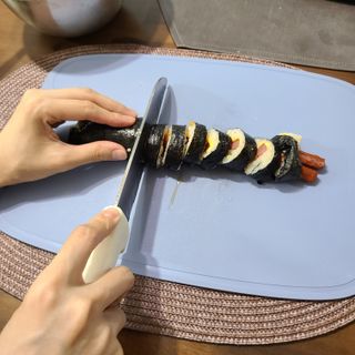 해풀잎 누구나 김밥*1ea [(혼합야채 35g *1ea,  김밥김 (5g, 5ea),  양념간장 (6g, 5ea), 참기름(5g, 2ea)] — 4.5점을 준 리뷰어가 2022년 8월 올린 사용 사진