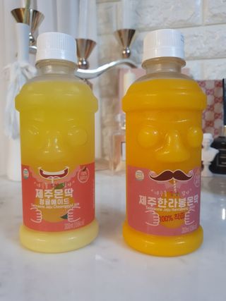탐라원 제주의 맛, 몬딱주스 4종세트 - 한라봉몬딱주스, 천혜향몬딱주스, 청귤에이드, 당근몬딱주스 — 5점을 준 리뷰어가 2021년 7월 올린 사용 사진