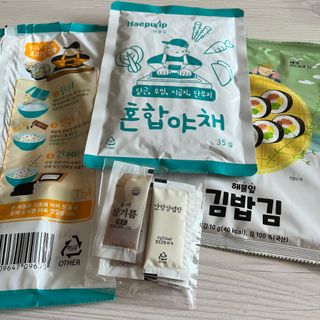 해풀잎 누구나 김밥*1ea [(혼합야채 35g *1ea,  김밥김 (5g, 5ea),  양념간장 (6g, 5ea), 참기름(5g, 2ea)] — 5점을 준 리뷰어가 2022년 7월 올린 사용 사진