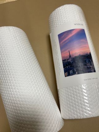 부직포나라 중금속유해물질ZERO 뜯어쓰는 주방 일회용수세미 60매 2매 — 4점을 준 리뷰어가 2022년 11월 올린 사용 사진