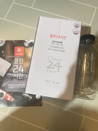 클린24시간 1BOX(5포) + 전용보틀(500ml) — 3점을 준 리뷰어가 2022년 8월 올린 사용 사진