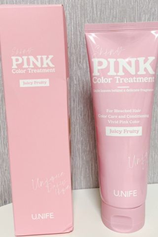 [유니프] 헤어 샤이니 핑크 컬러 트리트먼트240g — 5점을 준 리뷰어가 2023년 11월 올린 사용 사진